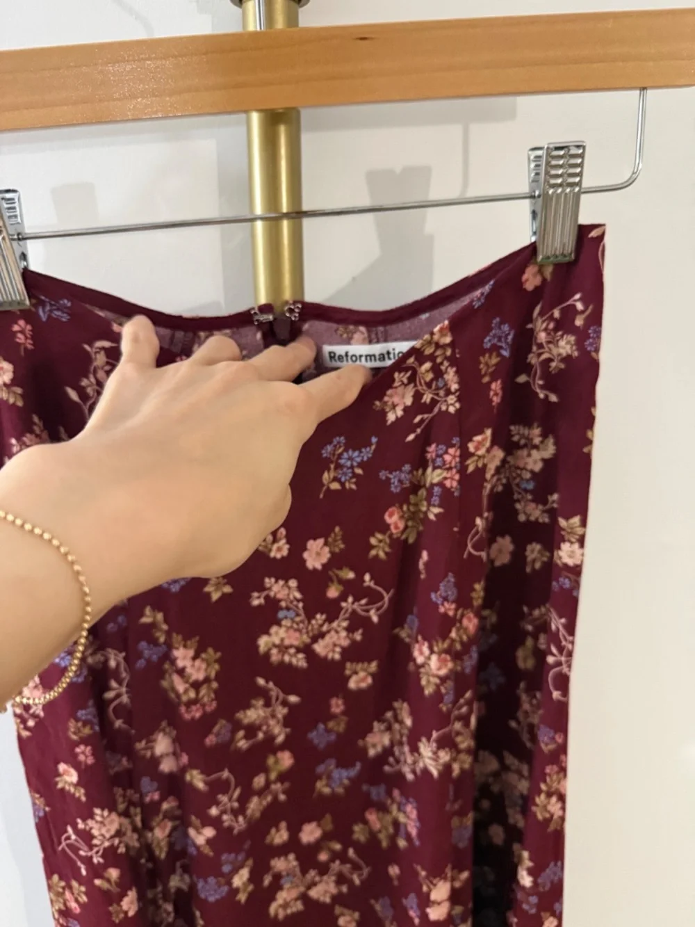 reformation midi floral skirt